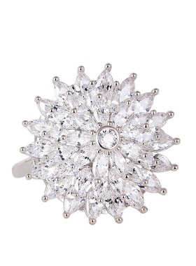 时尚百搭锆石冰花食指戒指女日