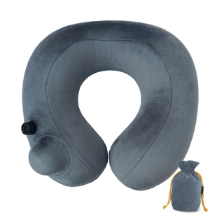 按压自动充气U型枕旅行常备神器便携飞机靠枕头空气脖子护颈头枕
