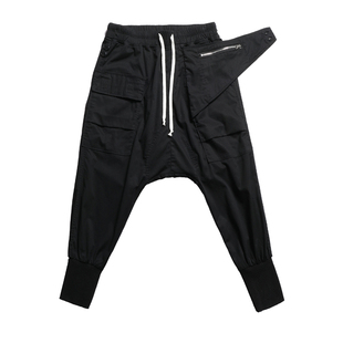 INNOHERE暗黑小脚Rick ro哈伦裤纯棉宽松潮裤男九分低档跨飞鼠裤