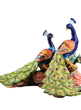 欧式风奢华陶瓷新家乔迁送礼孔雀