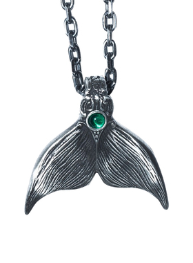 原创鱼尾吊坠纯银小众项链海豚