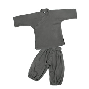 好质量真棉麻平常居士国学演出服儿童书童表演男女童和尚服古装