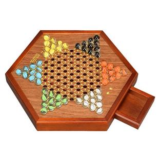 跳棋玻璃球儿童益智弹子珠棋盘学生大人多功能老式弹子珠跳跳棋