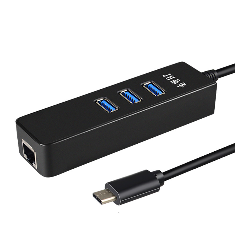 晶华 USB免驱有线百千兆网卡USB HUB/转换