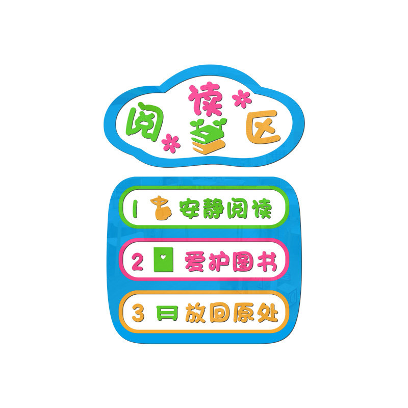 教室读书角儿童墙面装饰区域规则