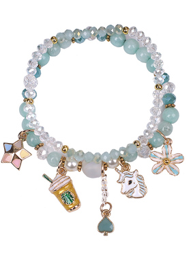 少女心夏日清新独角兽水晶石头