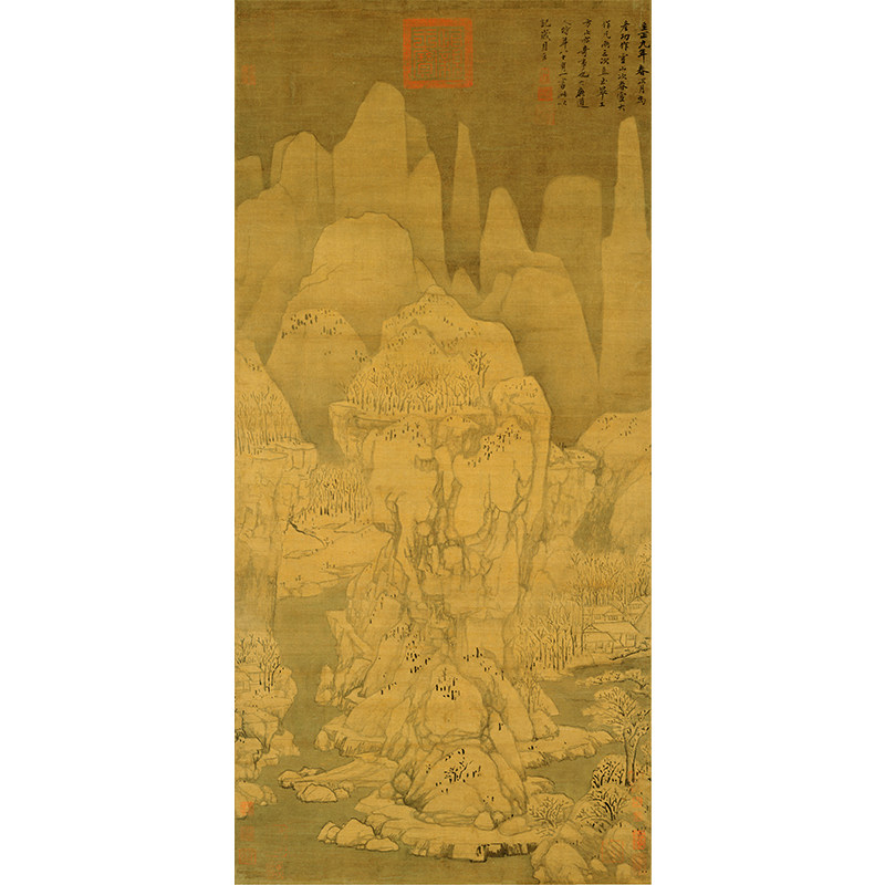高清复制元代黄公望九峰雪霁图