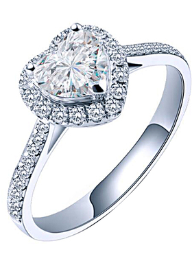 欧美风夸张爱心形仿真镀18k婚戒