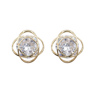 流行饰觉 锆石星轨耳钉日韩简约时尚百搭气质耳饰品女