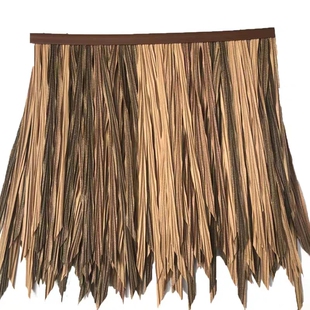 仿真茅草瓦仿茅草屋顶塑料茅草半阻燃草景区PE农家乐民宿装可剪裁