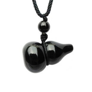 新品天然彩虹眼黑曜石葫芦福禄吊坠黑耀石男女项链挂坠宝宝饰礼物