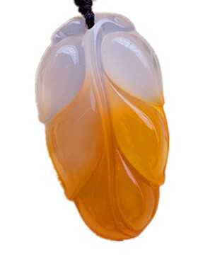 冰种俏色吊坠叶子毛衣链玛瑙玉髓