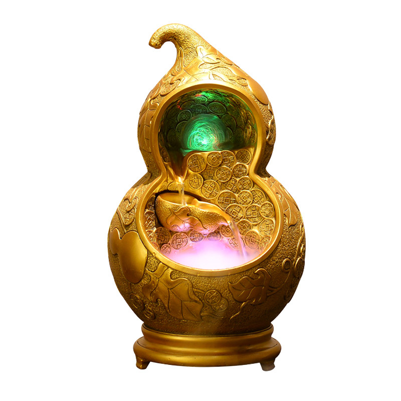 招财风水轮室内客厅假山流水生财喷泉摆件开业送人葫芦时来运转球