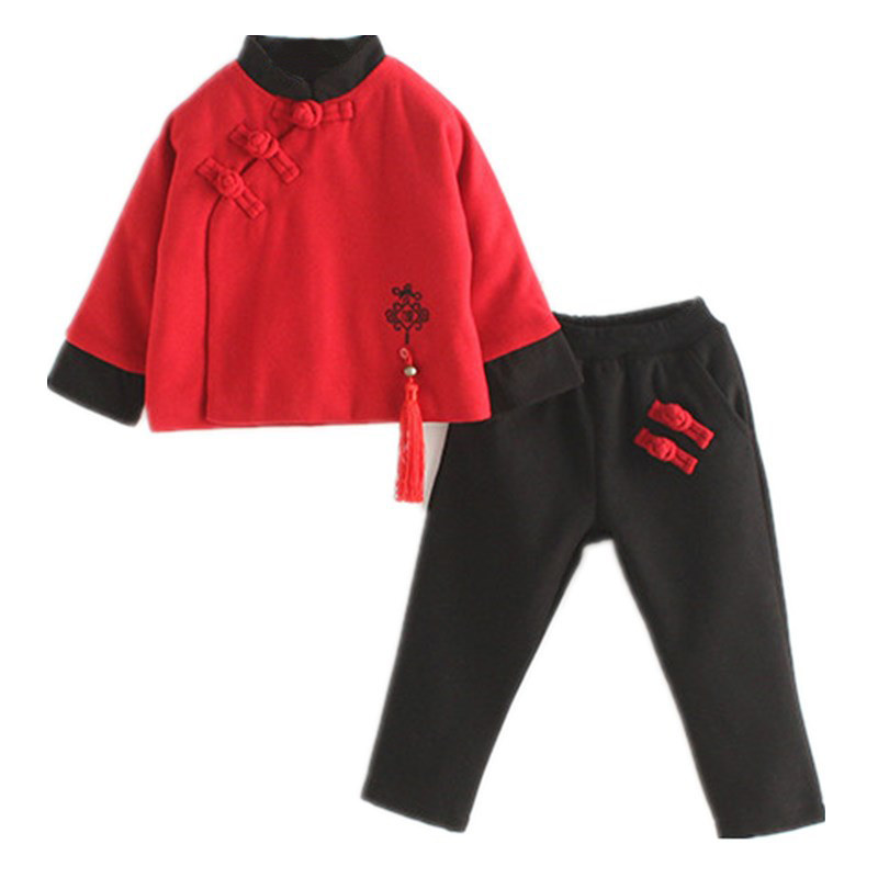 中国结加厚汉服毛呢汉服套装