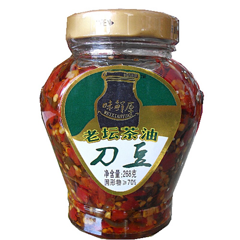 味鲜原刀豆剁辣椒瓶装下饭菜包邮