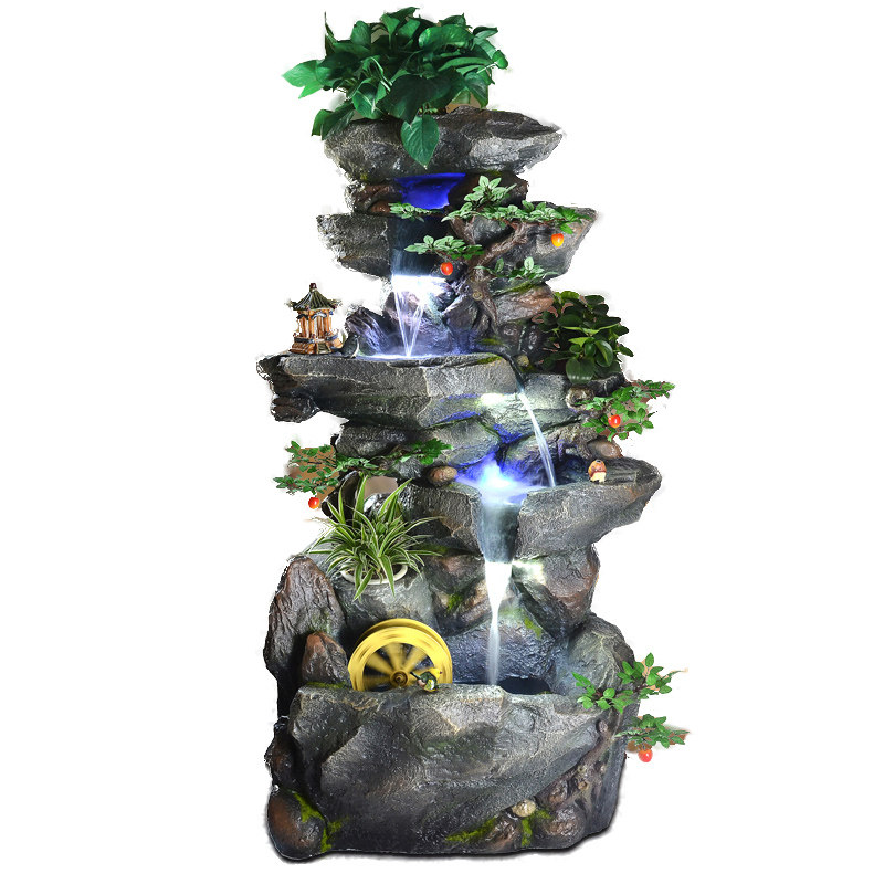 水调江南假山流水家居装饰创意造景中式庭院客厅喷泉大落地摆件