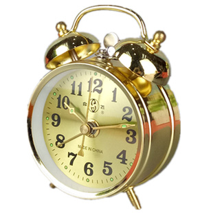 合飞机械上发条鸡吃米闹钟创意学生卧室超大铃声复古怀旧老式金属