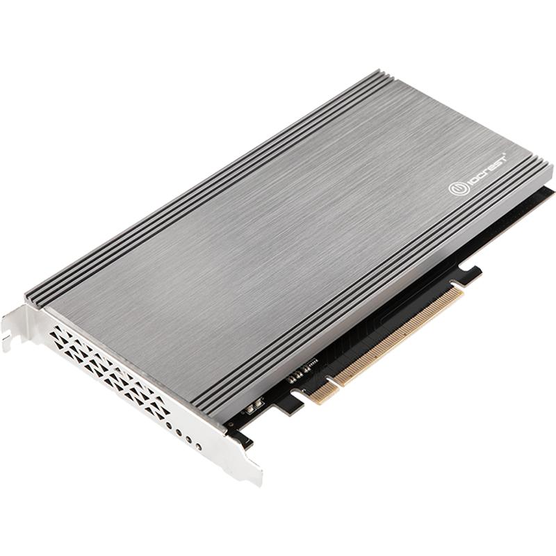 乐扩免拆分PCIe x16转2个M.2 NVME/SSD双协议硬盘接口转接卡高速