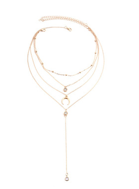 choker水钻珠子多层组合锁骨链