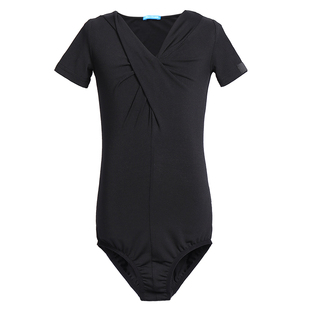 茜卡索 拉丁舞练功服女儿童夏季舞蹈上衣女童短袖比赛服上衣G1134