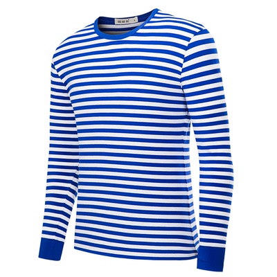 国货长袖t恤女装经典蓝白海魂衫