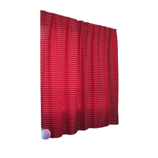 外贸窗帘半遮光轻薄半遮光色织布横条纹大红色 啡色 工厂特价清仓