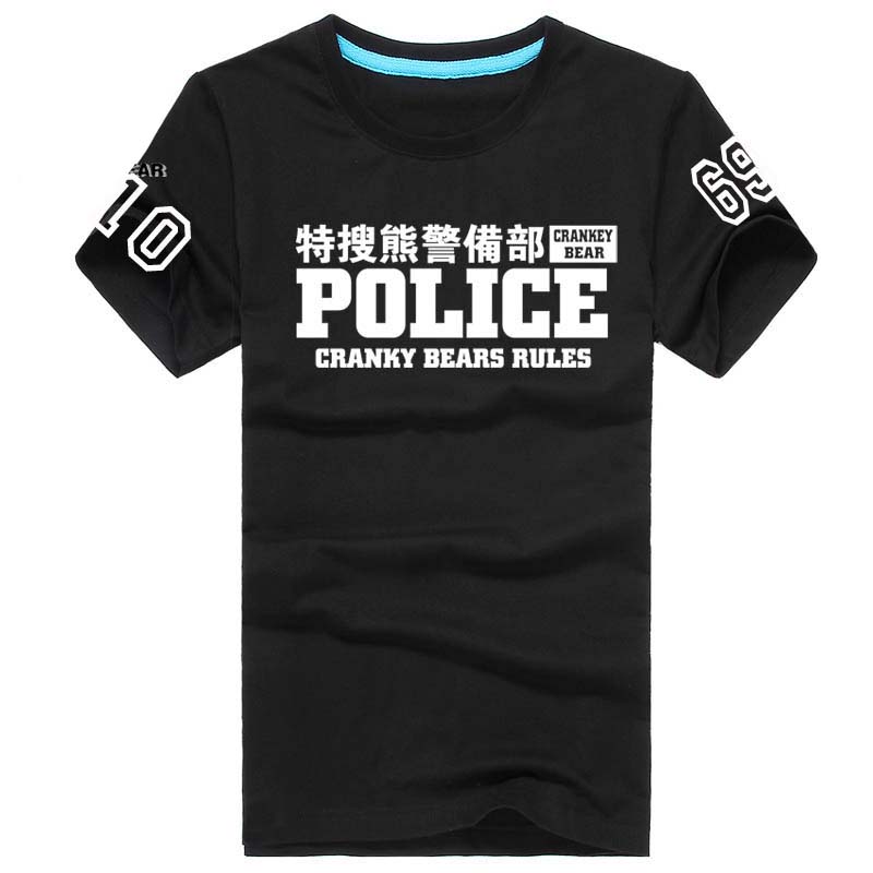 kuma熊族bear特搜熊警备部春夏装宽松大码短袖T恤圆领基友情侣装
