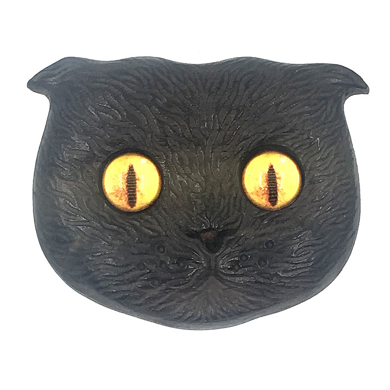 猫咪胸针木质搞怪风毛衣链两用
