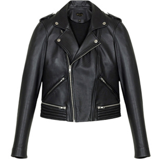 经典机车皮衣ma万年夹克绵羊皮真皮外套女短款修身春秋季明星同款