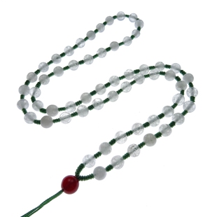 天然白玉圆珠链红顶珠吊坠挂绳挂坠绳翡翠玉佩玉坠项链绳男女佛珠