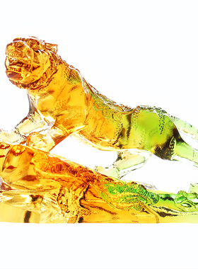 虎虎生威古法琉璃招财桌面摆件