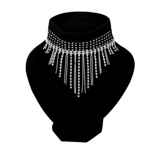 秋冬围脖项链吊坠保暖女假领钻网红网吧D舞场套链饰品锁骨链吊坠