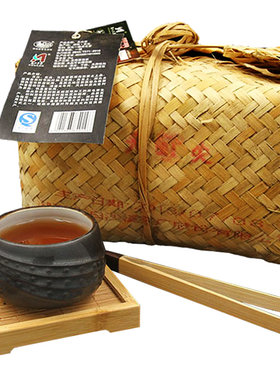 竹篓2000g收藏佳品办公安化黑茶