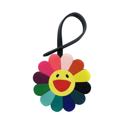 热销七彩手工小花皮质个性挂件