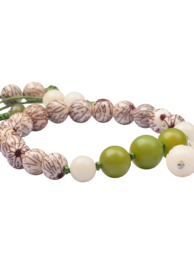 菩提苑 天然小银线菩提子手链白菩提根搭配佛珠手串  情人节礼物