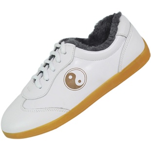 乔尚太极鞋男女加厚牛筋底真皮透气柔软武术太极拳比赛练功鞋