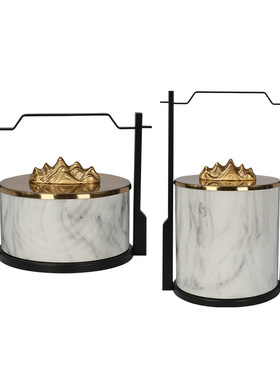 新中式风大理石纹样板房首饰盒