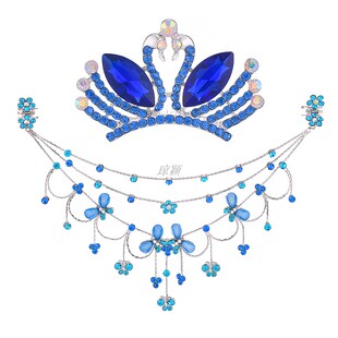 儿童公主链额头链眉心坠皇冠头饰女童拉丁舞头链古装搭配饰发饰品