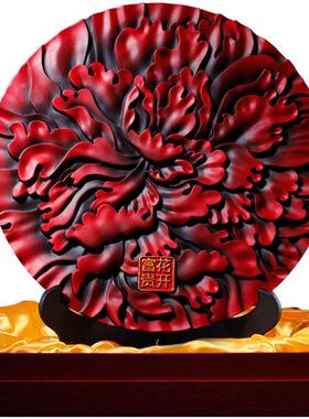 金乌炭雕花开富贵客厅可定制玄关