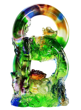 六合春琉璃摆件创意办公桌工艺品