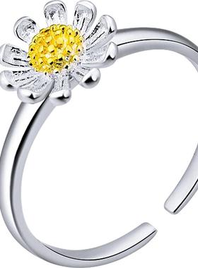 纯银戒指女简约ins潮酷素圈食指