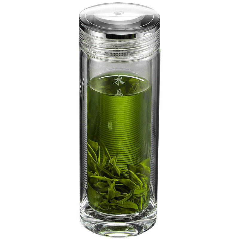 思宝保温带茶隔水晶商务玻璃杯