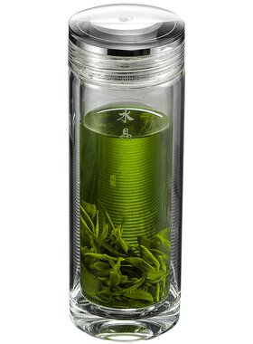 思宝保温带茶隔水晶商务玻璃杯