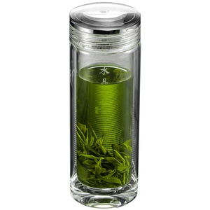 思宝保温带茶隔水晶商务玻璃杯
