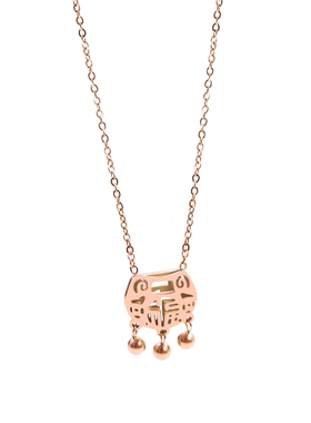 不褪色玫瑰金长命小号女平安锁