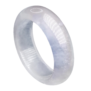 角饰珠宝原创设计新品高冰种水起荧光木那雪花棉翡翠戒圈白冰戒指