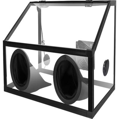 全力道打磨防尘箱抛光切割吸尘罩亚克力透明电磨台磨牙机雕刻工具