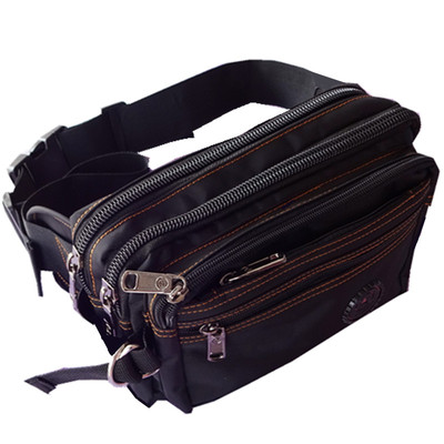 结实男女通用装零钱大拉链挎包