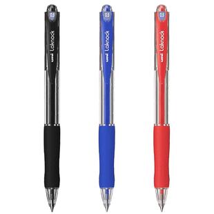 日本uni三菱铅笔SN-100按动式圆珠笔黑色0.5学生用走珠笔红色0.5子弹头笔芯学习签字办公中油笔