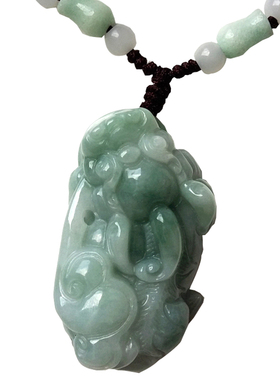 纯天然翡翠貔貅A货招财冰种吊坠